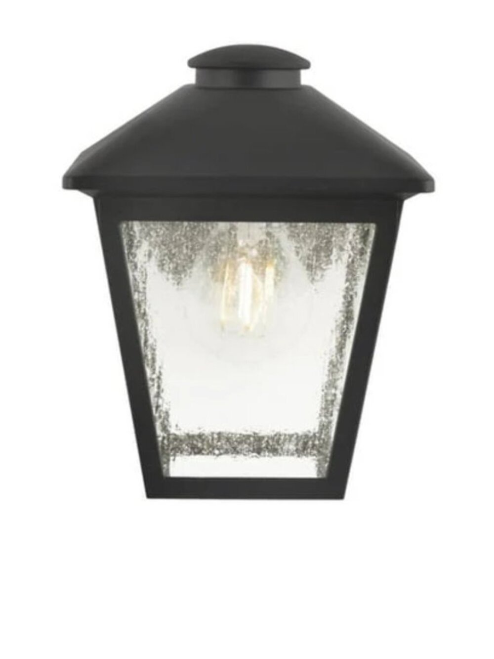 Hampton Bay Malena  Black Outdoor Wall Lantern Sconce Clear Glass Small Exterior